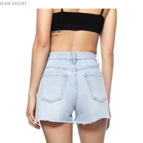 Oak & Fort Blue High Rise Cut off Jean shorts Size small - Picture 2 of 12